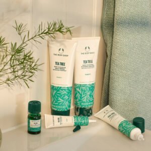 茶樹淨膚深層泡沫潔面乳125ML-THE BODY SHOP茶樹淨膚調理修復凝膠15ML-THE BODY SHOP