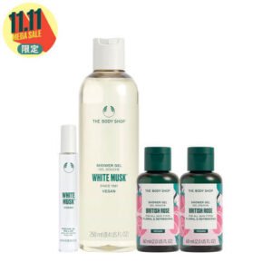 雙11優惠-1111購物節-白麝香玫瑰香氛組(玫瑰沐浴60ML*2效期4-6個月)THE BODY SHOP